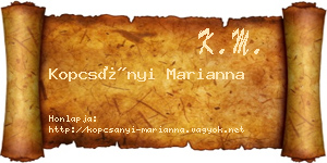Kopcsányi Marianna névjegykártya