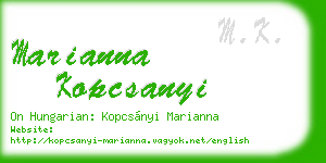 marianna kopcsanyi business card
